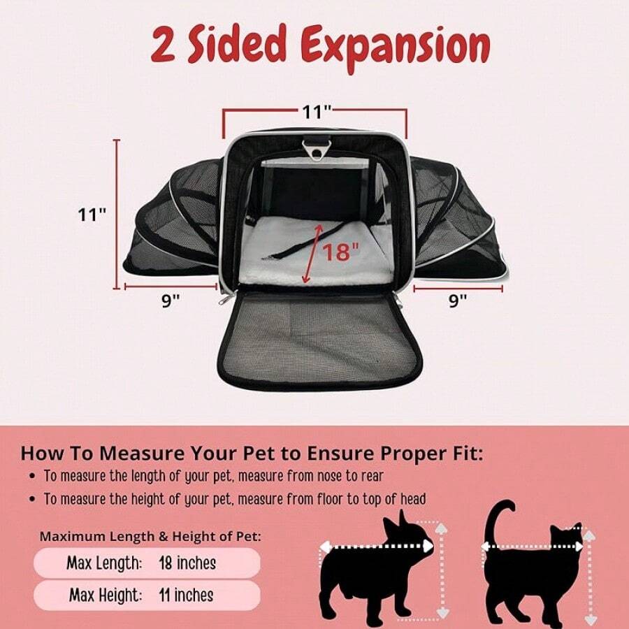 Airline Approved Expandable Premium Pet Carrier On Wheels Two Sided