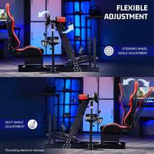 Minneer Aviation Aluminum Alloy Racing Simulator Cockpit With Red Seat Fit For G29 G920 T248, Only Includes Brackets And Seat - Red - View 5