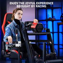 Minneer Aviation Aluminum Alloy Racing Simulator Cockpit With Red Seat Fit For G29 G920 T248, Only Includes Brackets And Seat - Red - View 6