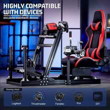 Minneer Aviation Aluminum Alloy Racing Simulator Cockpit With Red Seat Fit For G29 G920 T248, Only Includes Brackets And Seat - Red - View 1