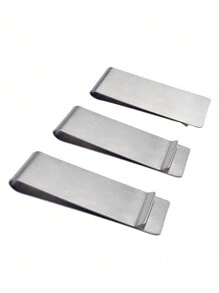 1/3/6/10pcs Simple Metal Money Clip For Cash And Cards Unisex Fashion Money Holder Stainless Steel Ultra-Thin Clip Money Clip Cash Clip And Woman For Travel & Card Holder Card Holder Wallet Business Card Holder Credit Card Holder For Women For Men - Silver - View 11