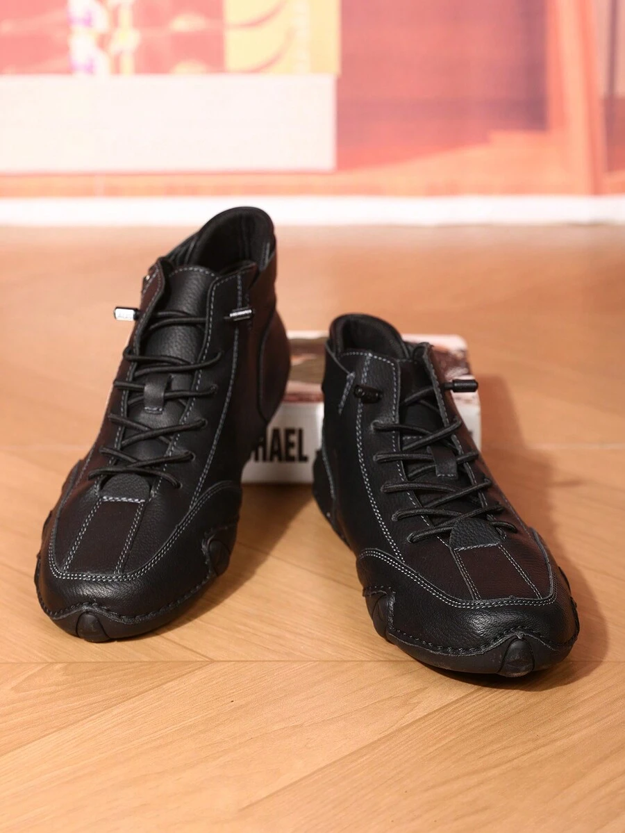 Women's Non-Slip Walking Shoes Outdoor Fashion Casual Ankle Boots - 黑色 - 查看 1