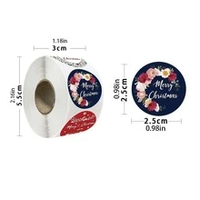 500 hojas/rollo de pegatinas navideñas, pegatinas de saludos y gratitud navideños, pegatinas de etiquetas selladas con temática navideña, adecuadas para envoltorios de regalos hechos en casa, decoración de papelería, pegatinas de felicitaciones navideñas, sellado, decoración de regalos, Navidad - pegatinas navideñas - Ver 2