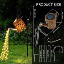 Solar Watering Can Light Retro Metal 36LED Kettle String Lights Waterproof Fairy Lights Hanging Solar Powered Lanterns Outdoor Garden Flower Decor For Pathway Patio Yard Christmas - Bronze - View 6