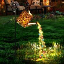 Solar Watering Can Light Retro Metal 36LED Kettle String Lights Waterproof Fairy Lights Hanging Solar Powered Lanterns Outdoor Garden Flower Decor For Pathway Patio Yard Christmas - Bronze - View 10