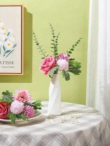 1 件塑料花瓶，客厅装饰花瓶，防掉落花瓶，人造花瓶，高品质北欧风格现代装饰圆形塑料花瓶，家居装饰，花瓶，中心装饰，桌面装饰，圣诞礼物 - 彩色 - 查看 5