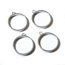 10/20 chiếc 304 thép không gỉ mặt dây chuyền hình học UV Epoxy Resin khung Bezel nhẫn cho DIY làm đồ trang sức phụ kiện phát hiện - màu thép - Xem 5