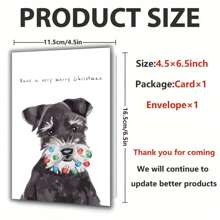 1 张迷人雪纳瑞圣诞贺卡 - 适合节日、生日等 - 适合每个人的独特问候 - 彩色 - 查看 2