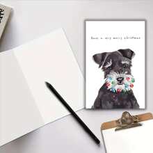 1 张迷人雪纳瑞圣诞贺卡 - 适合节日、生日等 - 适合每个人的独特问候 - 彩色 - 查看 6