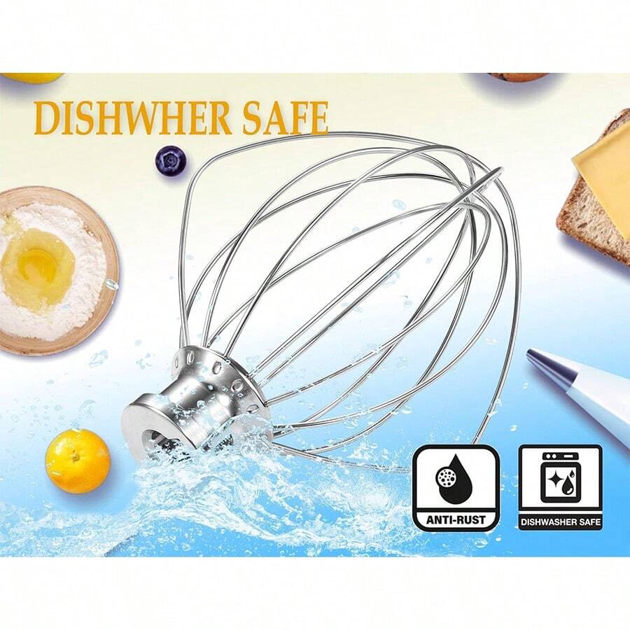 Dishwasher Safe Stainless Steel Wire Whip Attachment, 6 Wire Whisk For
