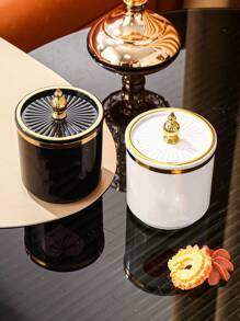 1pc Plastic Household Kitchen Storage Canister Back To School - Multicolor - View 9