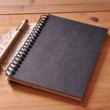 Spiral Sketchbook Blank Notebook 50 Sheets Kraft Paper Hardcover For Students Graffiti Painting School Stationery Supplies