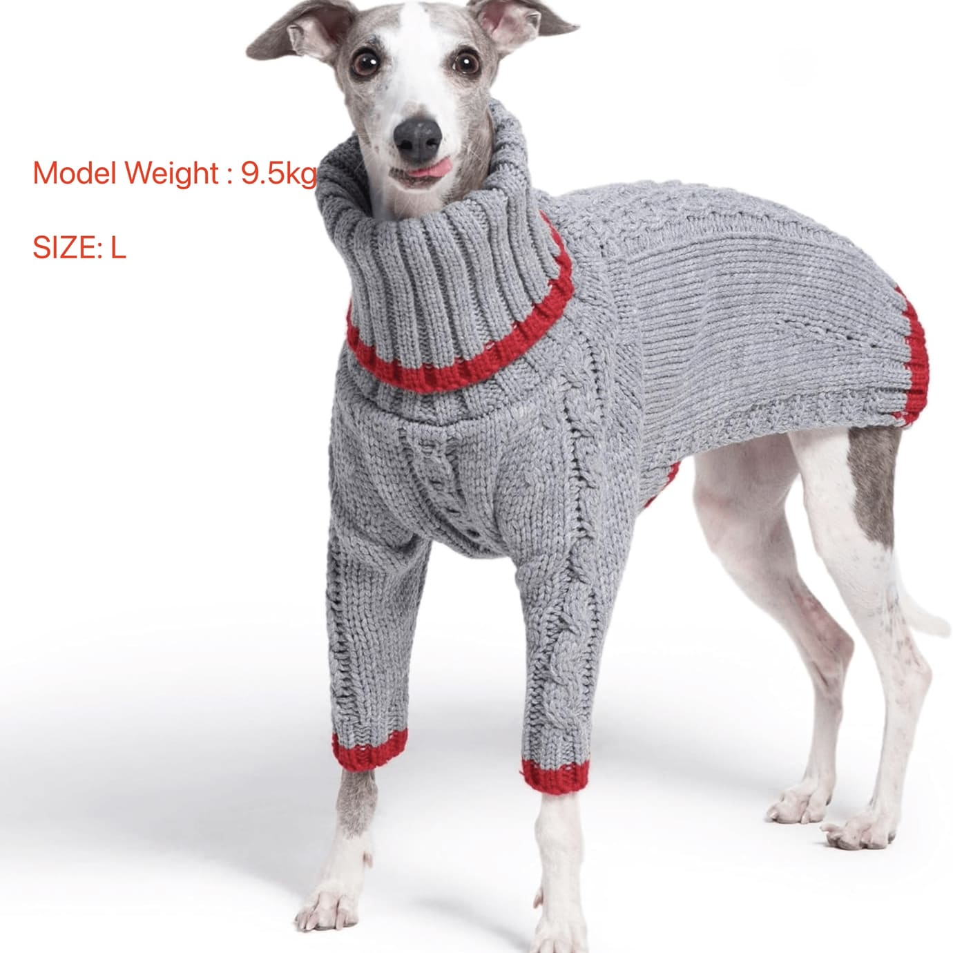 Italian Greyhound Dog Sweater Winter Warm Two-Legged Clothes For Dogs - Grey - View 1