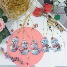 5 piezas de adornos colgantes de muñeco de nieve navideño, decoración para árbol de Navidad, cumpleaños, boda, celebración de fiestas, adornos colgantes acrílicos 2D