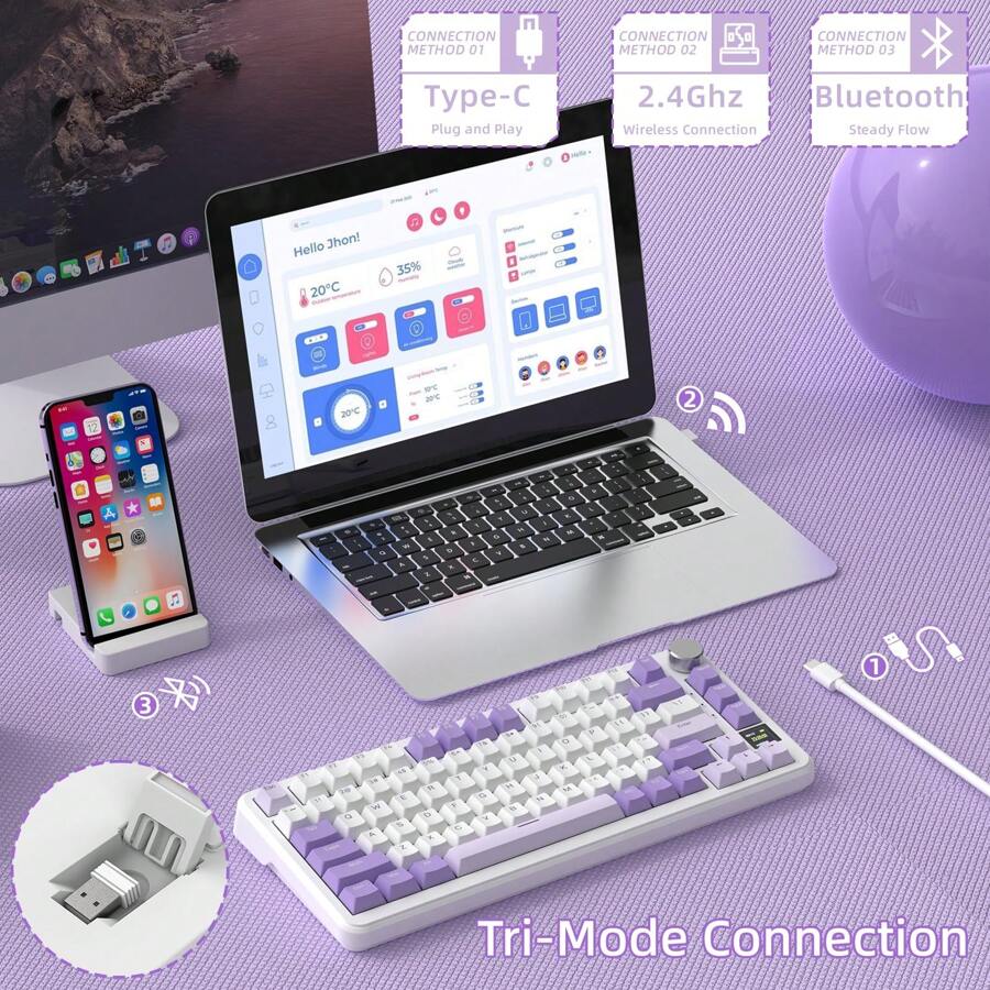 ATTACK SHARK X85PRO Wireless Mechanical Keyboard With TFT Display ...