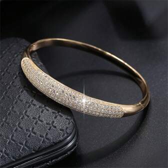 New Starry Sky Series Single-Sided Full Inlaid Cubic Zirconia Bracelet, Niche Personalized Accessories