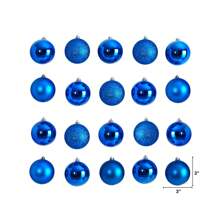 SlickBlue Holiday Christmas 20 Count 3" Shatterproof Ornament Set With Re-Useable Storage Container