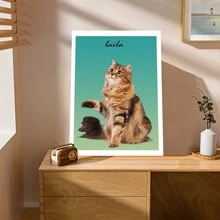 1pc Custom Pet Photo Name Animal Dog Cat Poster Wall Art Canvas Painting Living Room Decoration Poster Canvas Frameless