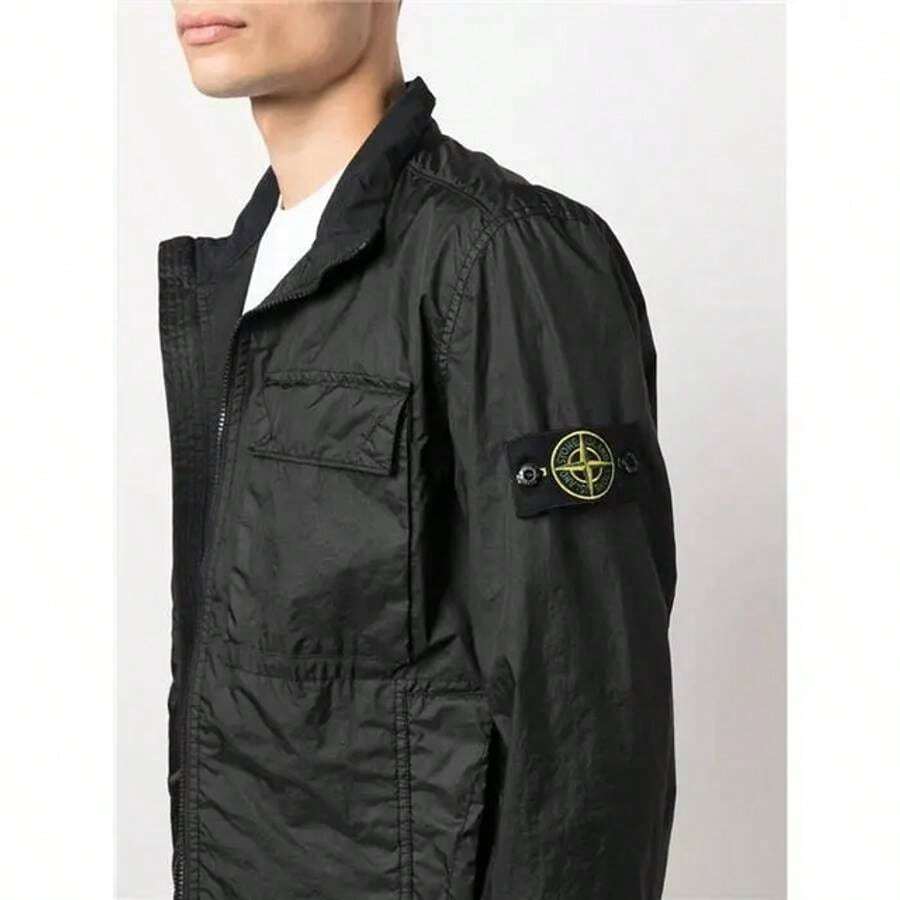 Stone Island Men's Waffen Patch Membrana 3L TC Nylon Jacket Black