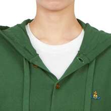 Vivienne Westwood Embroidered Logo Hoodie Cardigan Green