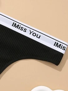 1 Stück Damen Tanga Slip für Yoga, sexy nahtloser Tanga Unterwäsche mit Sportlogo, bequem, leicht, schwarz