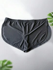 1 Quần Nam Gợi Cảm Thấp Tầng Quần Thể Thao Làm Bằng Băng Vải Lụa, màu Trơn Kích Thích Quần Plus Size Nam - màu đen - Xem 3