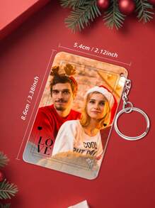 1 pieza Llavero personalizado de Navidad con foto y nombre, llavero de Navidad personalizado con foto, llavero personalizado con foto y nombre, llavero acrílico personalizado, regalos de Navidad, regalo para él/ella, regalo de pareja, mejor regalo para mamá, papá, esposa, esposo, novia, novio, regalo de Navidad, regalos del Día de Halloween, regalos de Acción de Gracias, Feliz Navidad