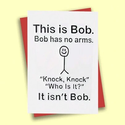 1pc, This Is Bob Bob Has No Arms, Funny Card, Funny Birthday Card, Humorous Birthday Greeting For Best Friend, Funny Sound Card For Him Or Her With Personalized Message Unique, Creative, Cute Pattern Design, Humorous Greeting Card For Friends And Family - Best Gift Idea For Any Age, Funny Cards, 6.3*4.33in With Envelope,Christmas