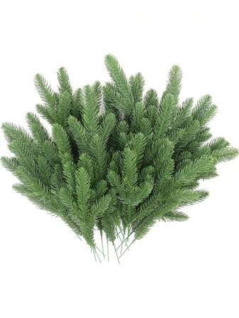 20pcs/10pcs/5pcs-Artificial Pine Branches,Green Plants Pine Needles DIY Wreath, Faux Pine Needles For Home Decor