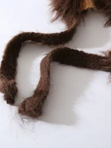 1pc Women Ombre Fluffy Knit Beanie Hat,Thick Soft Plush Warm Ear Protection Winter Headwear, Reversible Hat, Adorable Colored Knitted Cap