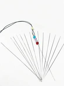 10 kim xâu hạt/dụng cụ làm đồ trang sức dạng dây, kích thước: 5,5cm, 7,5cm, 12,5cm, 15cm - Bạc - Xem 1