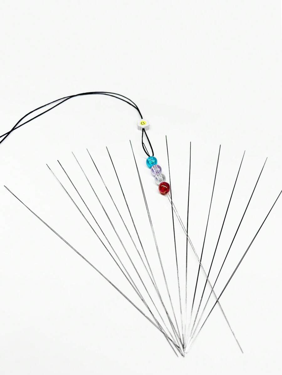 10 kim xâu hạt/dụng cụ làm đồ trang sức dạng dây, kích thước: 5,5cm, 7,5cm, 12,5cm, 15cm - Bạc - Xem 1