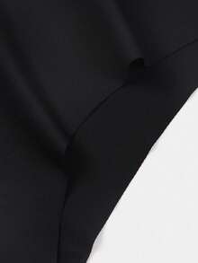 1 quần lót tam giác in họa tiết liền mạch mềm mại thoải mái cho nữ, màu đen thiết kế tối giản, thích hợp mặc hàng ngày - màu đen - Xem 4