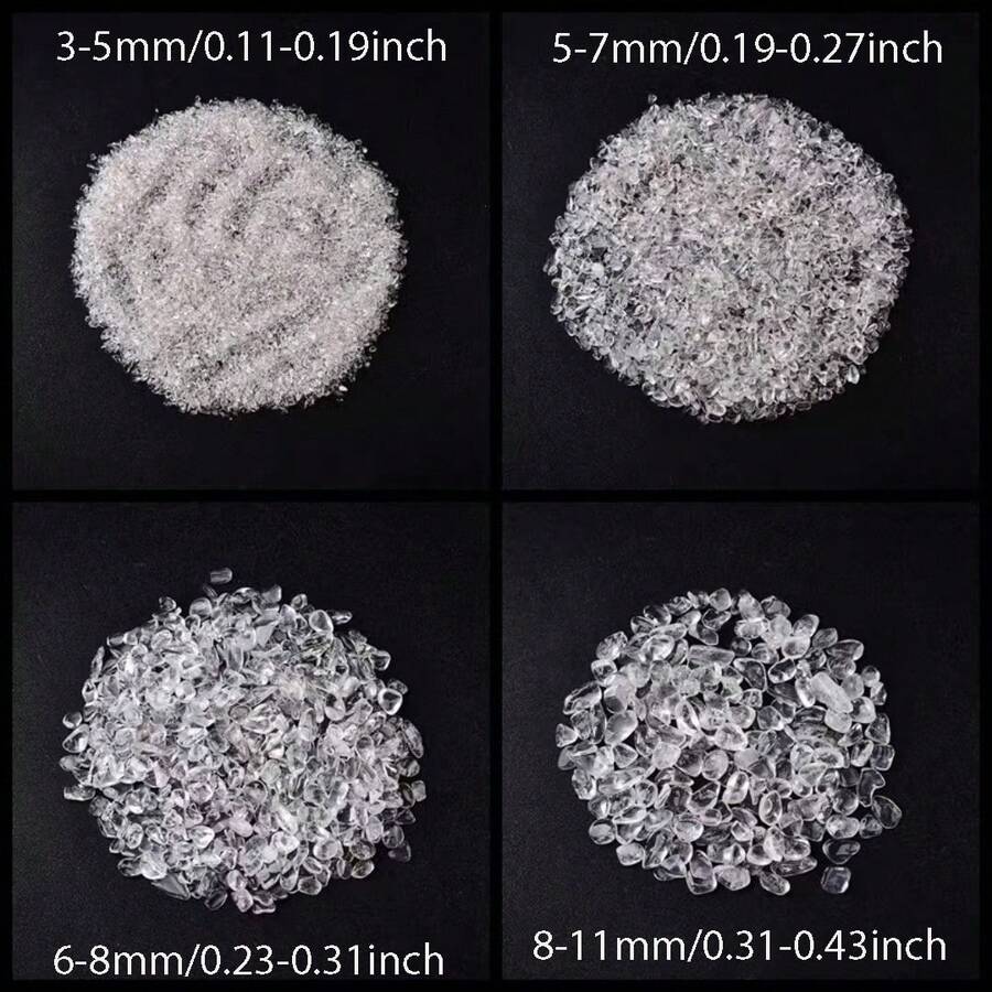 100g/Pack Natural Quartz Crystal Chips, Polished Asymmetrical Shaped
