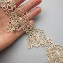 Cinta de encaje con borde de flor de 5 cm de ancho, adorno de estilo vintage, tela bordada, aplicación de costura, artesanía, decoración de boda y vestido de novia, DIY, decoración de ropa, bordado