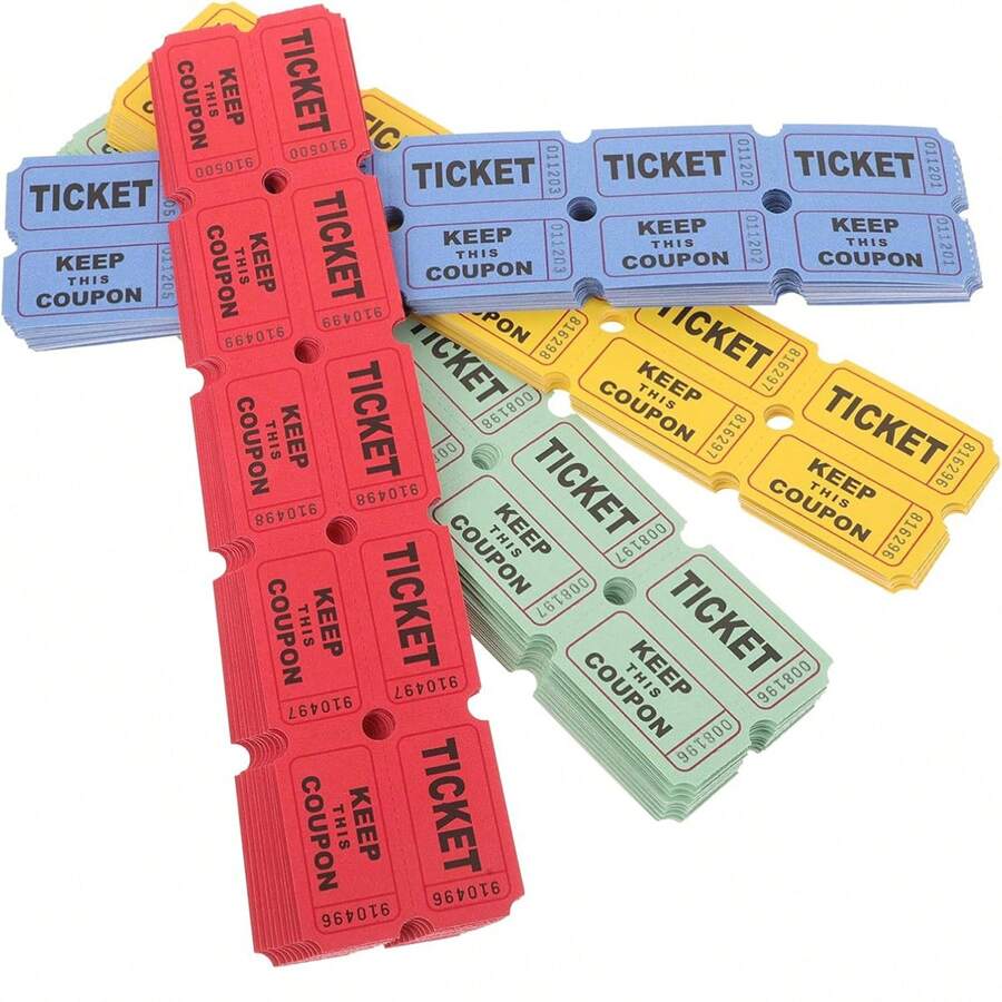 200Pcs For Classroom Raffle Tickets Single Paper Labels Drink Events Celebration Event Tickets Bulk Lottery Colorful Events,Carnivals, Entry, Class Reward, Prizes(The Numerical Code On The Lottery Ticket Is Random) - Multicolor - View 1