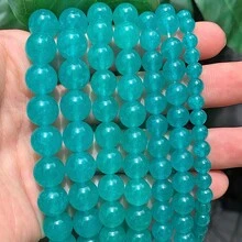 Naturalny czerwony żółty niebieski chalcedon AAAAA luźne koraliki do wyrobu biżuterii DIY zawieszki bransoletki kolczyki 15" pasmo 4/6/8/10mm