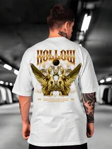 Oversized Streetwear Hollow Statue T-Shirt Men's 100% Cotton Shirt New Release - trắng - Xem 1