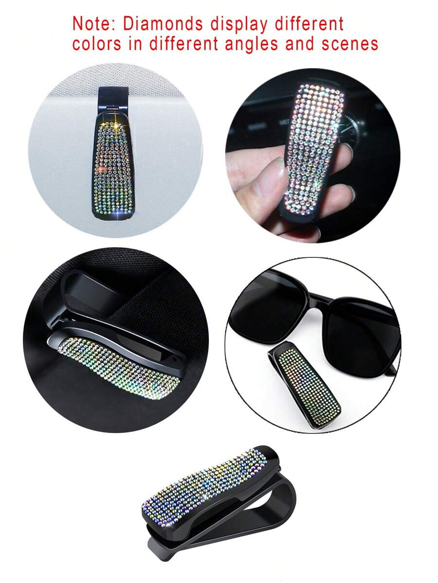 Rhinestone Decor Car Sun Visor Glasses Holder for Sale Australia New