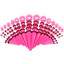 SWANJO 50pcs Acrylic Transparent Purple Ear Taper Ear Gauges Stretching Kits 14g-00g - 50pcs Set - View 10