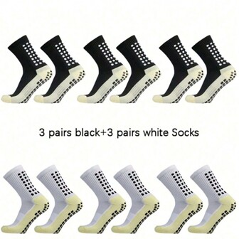 6-10 双男式缓冲中筒袜运动防滑袜运动足球篮球橄榄球骑行袜