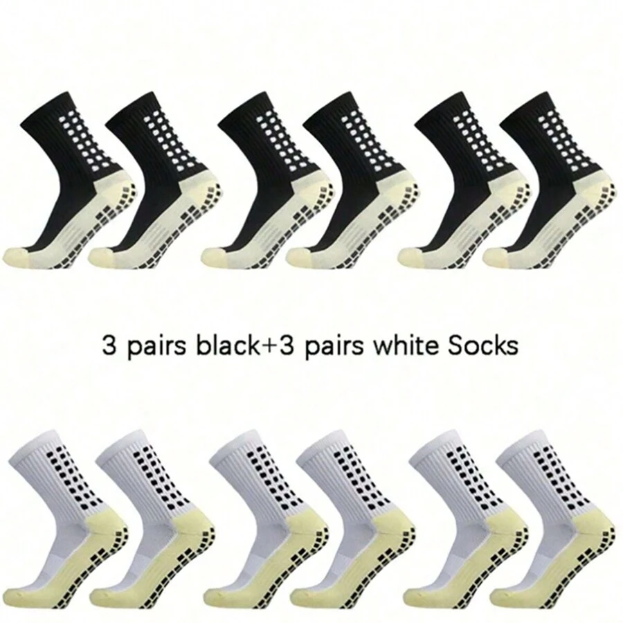 6-10 Pairs Men Cushion Crew Socks Sport Grip Socks Exercise Athletic Football Basketball Rugby Cycling - Multicolor - View 1