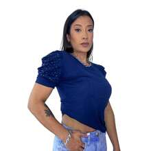 Women's Princess Sleeve Blouse With Puff Sleeve Effect Evangelical Fashion Blogger - 藏蓝色 - 查看 4