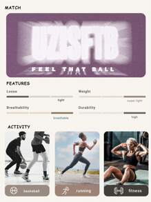 UZISER Essentials 秋季街头运动风宽松女式个性化字母图案落肩套头卫衣 - 紫色 - 查看 8