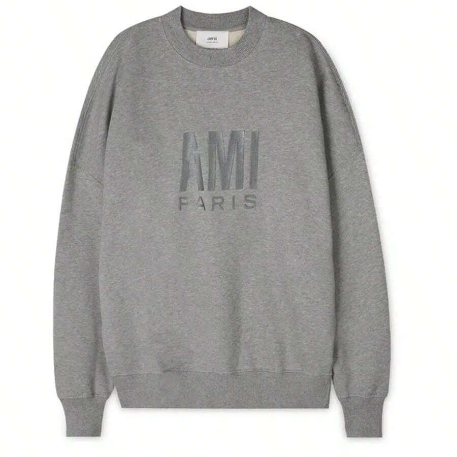 AMI Sudadera con el logotipo de París en gris - Gris - Ver 1
