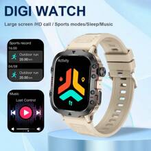 1pc Silicone Strap Smart Watch With High-Definition Touch Screen, Various Sports Functions, Body Temperature, Weather Forecast, Bluetooth, Call Reminder, Compatible With Android & IOS Systems, Suitable For Gifts & Casual Wear
