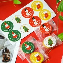40 张圣诞贴纸 DIY 礼品烘焙包装自粘标签纸，适用于零食袋、礼品袋、信封、派对礼品装饰。，圣诞节 - 聖誕貼紙 - 查看 7