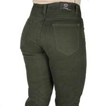Women's Twill Trousers With Lycra Elastane And Built-In Knife Pocket, Green - màu xanh lá - Xem 2