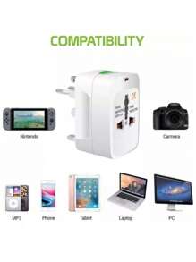 Adaptador de Corriente para Viaje Universal 4 en 1 - Blanco - Ver 1