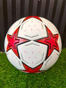 1 quả bóng đá da PU số 5 chất lượng cao có độ đàn hồi cao, chống mài mòn, chống nổ, liên kết nhiệt liền mạch, bóng đá luyện tập cho người lớn - Đỏ - Xem 10